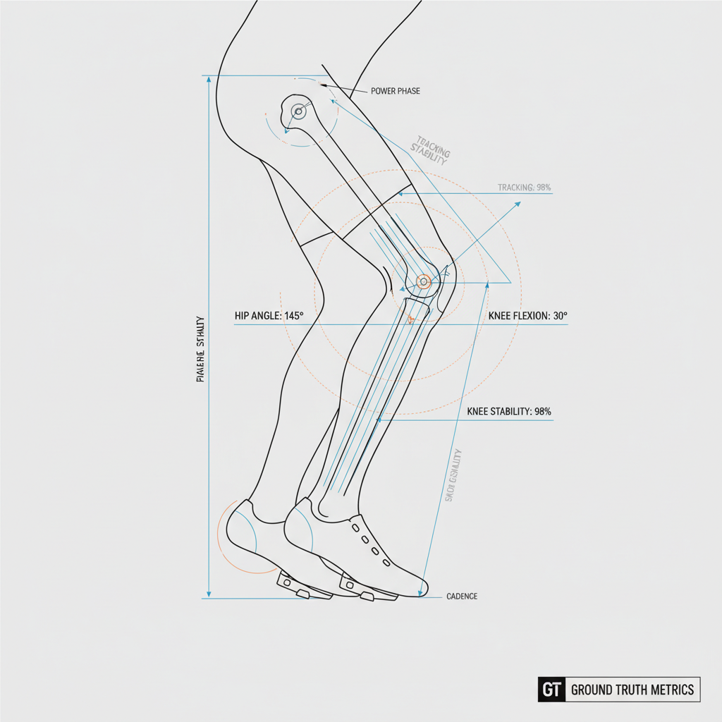 單車騎乘黃金座標，展示動態關節角度分析
