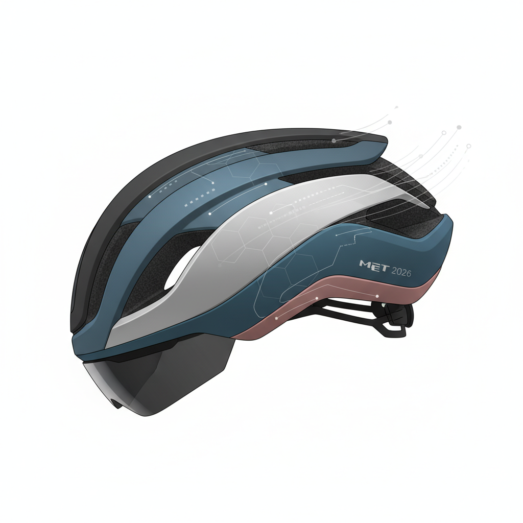 搶先預覽!MET 2026 年新款安全帽:設計、科技與價格總整理 MET 2026 新款公路車安全帽,突顯其流線型設計與整合式安全技術。