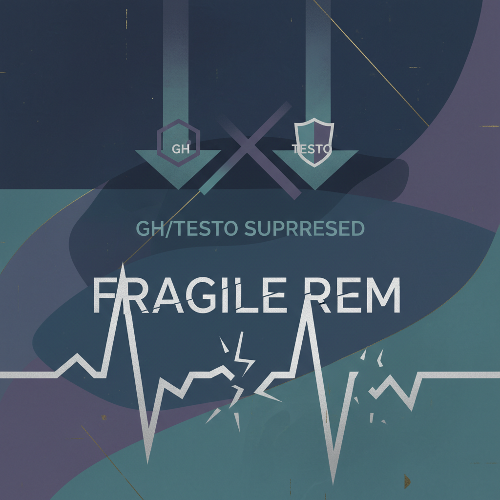 運動員的深夜秘密?科學解讀「喝酒」對運動訓練的真正影響與風險管理 視覺化酒精導致碎片化REM睡眠並抑制生長激素和睪固酮的雙重打擊。