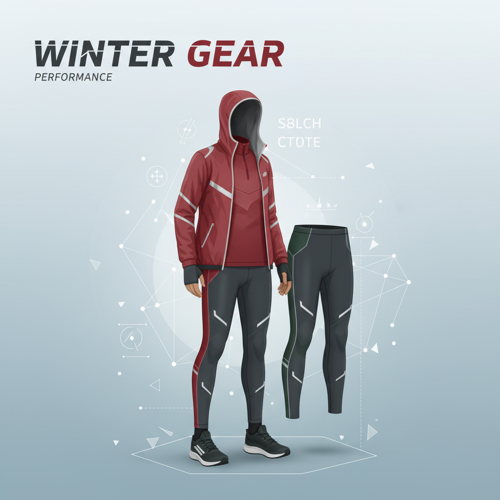 突破次元壁!「艾倫戴爾」聖誕路跑:當運動員遇上數百位送祝福的聖誕老人 展示一套兼具機能性與聖誕主題的冬季跑者裝備,包括壓縮衣、防風外套和反光配件。